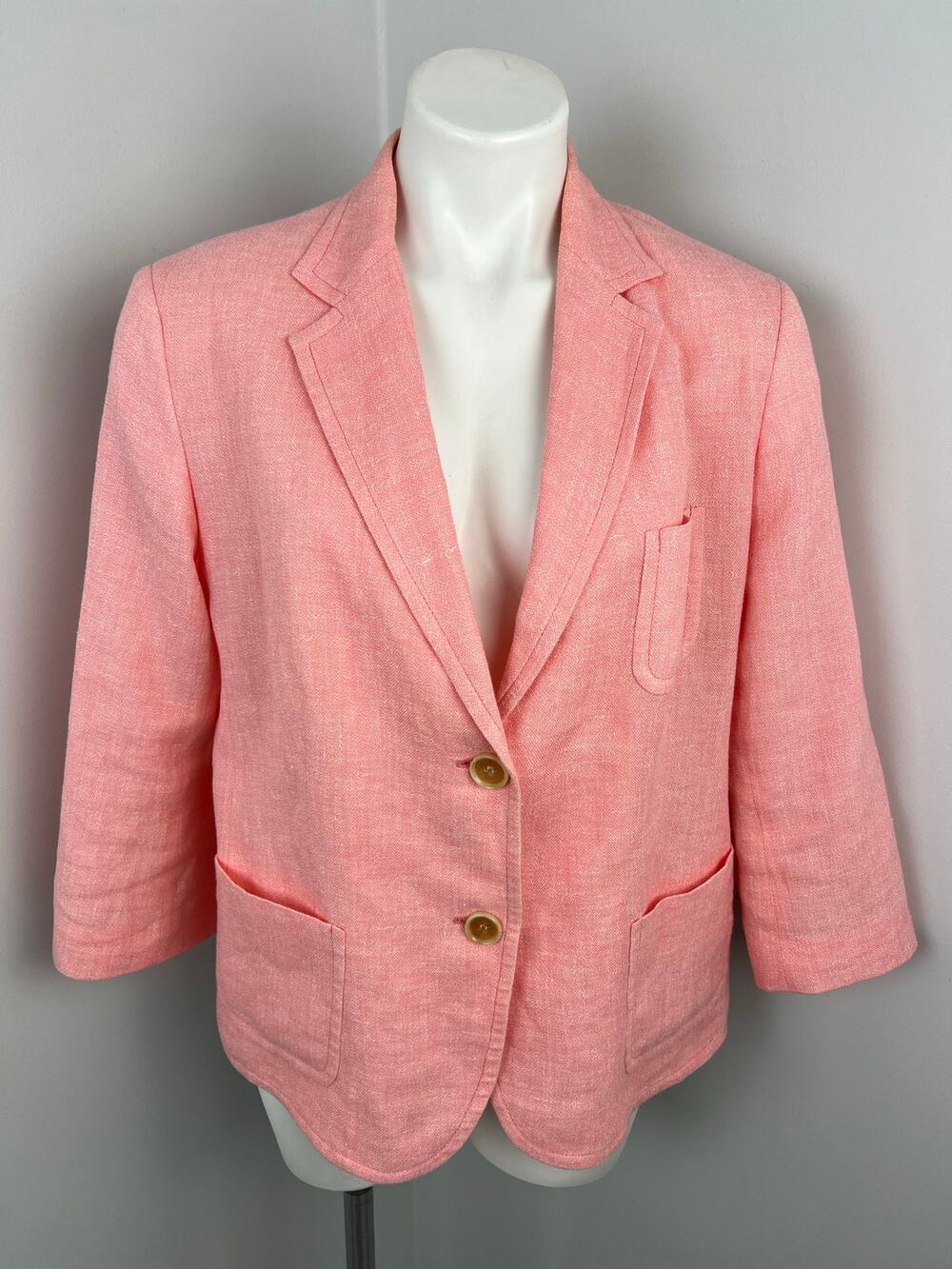 Women’s Talbots Pink Linen Blend Lightweight Summer Blazer 14